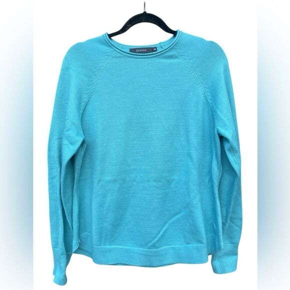 ZESICA Blue Sweater Shirt Long Sleeve super Soft pullover Small - Picture 1 of 4